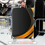 1-Piece Black Gold Geometric Abstract Modern Sleek  Suitcase Luggage Cover, Stretch Protective Sleeve