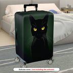 1-Piece Black Cat Pattern Mysterious Minimalist Artistic Luggage  Suitcase Luggage Cover, Stretch Protective Sleeve