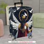 1-Piece Angel Crown Wing Feather Dove Star  Suitcase Luggage Cover, Stretch Protective Sleeve