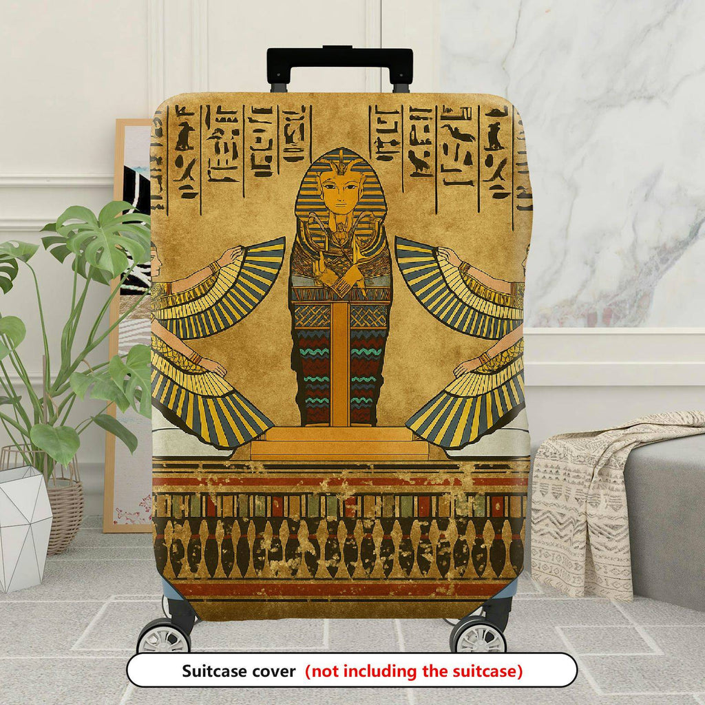 1-Piece Ancient Egyptian Hieroglyphics Pharaoh Cultural Art Deco  Suitcase Luggage Cover, Stretch Protective Sleeve