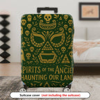1-Piece Ancient Totem Skull Spirit Text Pyramid Ghost  Suitcase Luggage Cover, Stretch Protective Sleeve