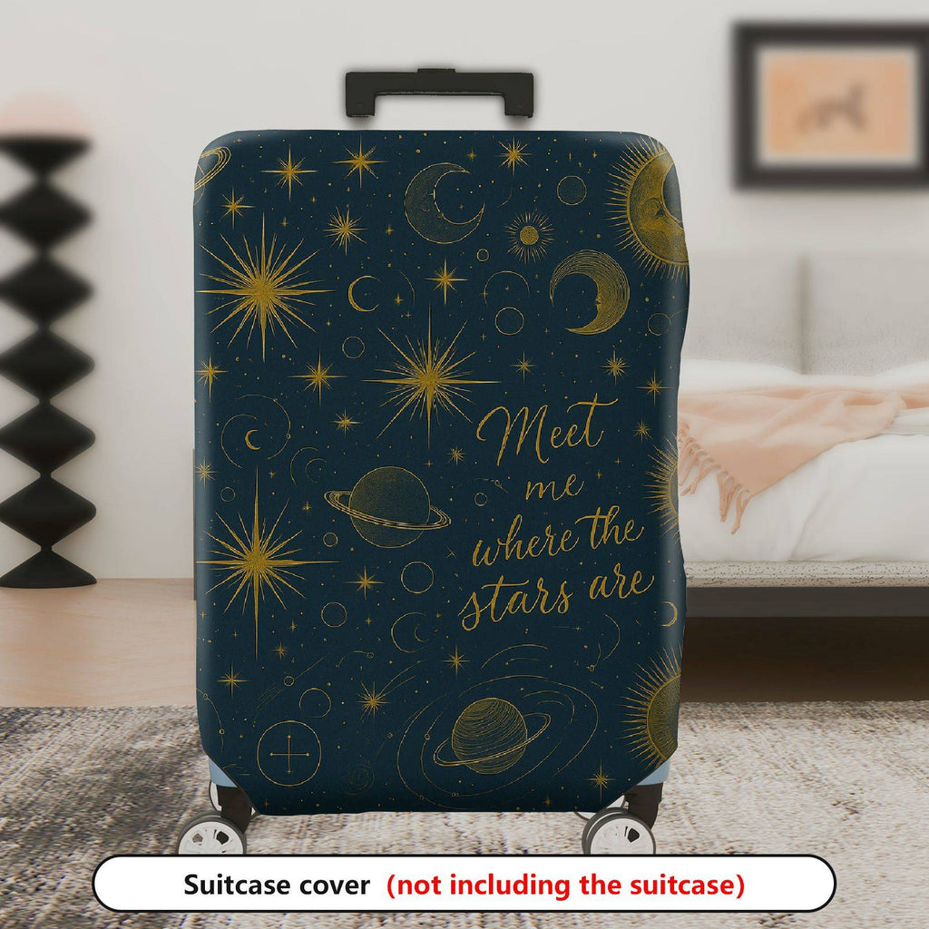 1-Piece Starry Night Cosmic Astral Universe Astronomy  Suitcase Luggage Cover, Stretch Protective Sleeve