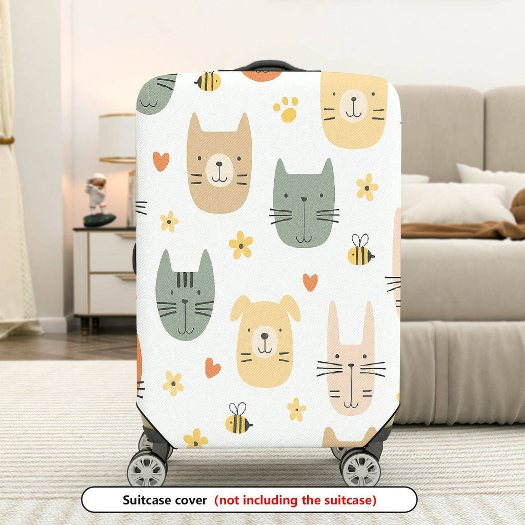 1-Piece Adorable Cat Dog Bee Flower Heart  Suitcase Luggage Cover, Stretch Protective Sleeve