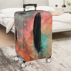 1-Piece Cosmic Dream Feather Galaxy Starry Sky Artistic  Suitcase Luggage Cover, Stretch Protective Sleeve