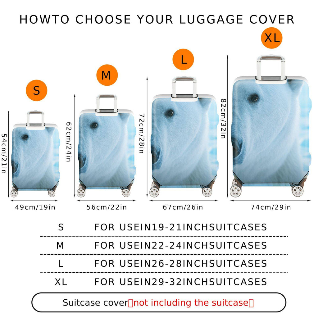 1-Piece Arctic Ice Polar Bear Wildlife Nature Animal  Suitcase Luggage Cover, Stretch Protective Sleeve