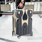 1-Piece Geometric Abstract Art Deco Streamlined Retro Vintage  Suitcase Luggage Cover, Stretch Protective Sleeve