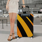 1-Piece Black Yellow Orange Diagonal Stripe Geometric Bold  Suitcase Luggage Cover, Stretch Protective Sleeve