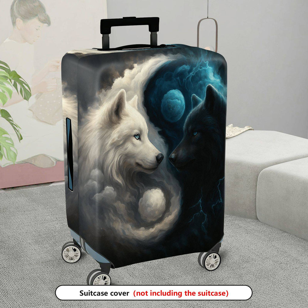 1-Piece Wolf Moon Nature Cosmic Night Mystical  Suitcase Luggage Cover, Stretch Protective Sleeve