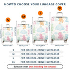 1-Piece Cute Fantasy Dragon Cloud Pastel Colorful  Suitcase Luggage Cover, Stretch Protective Sleeve