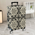 1-Piece Floral Geometric Black White Elegant Stylish  Suitcase Luggage Cover, Stretch Protective Sleeve