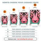 1-Piece Pink Green Tiger Modern Graphic Abstract Art Geometric  Suitcase Luggage Cover, Stretch Protective Sleeve