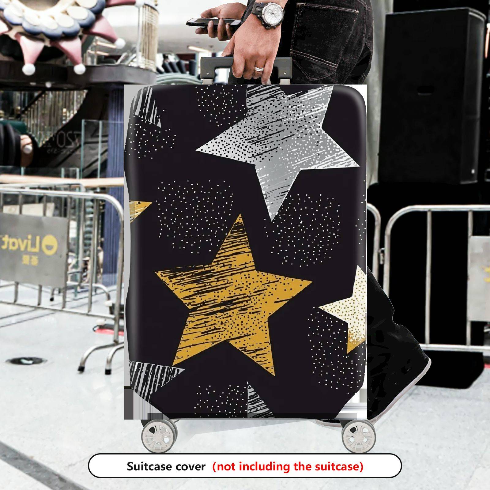 1-Piece Starry Night Celestial Cosmic Galaxy Stellar  Suitcase Luggage Cover, Stretch Protective Sleeve