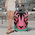 1-Piece Pink Green Tiger Modern Graphic Abstract Art Geometric  Suitcase Luggage Cover, Stretch Protective Sleeve