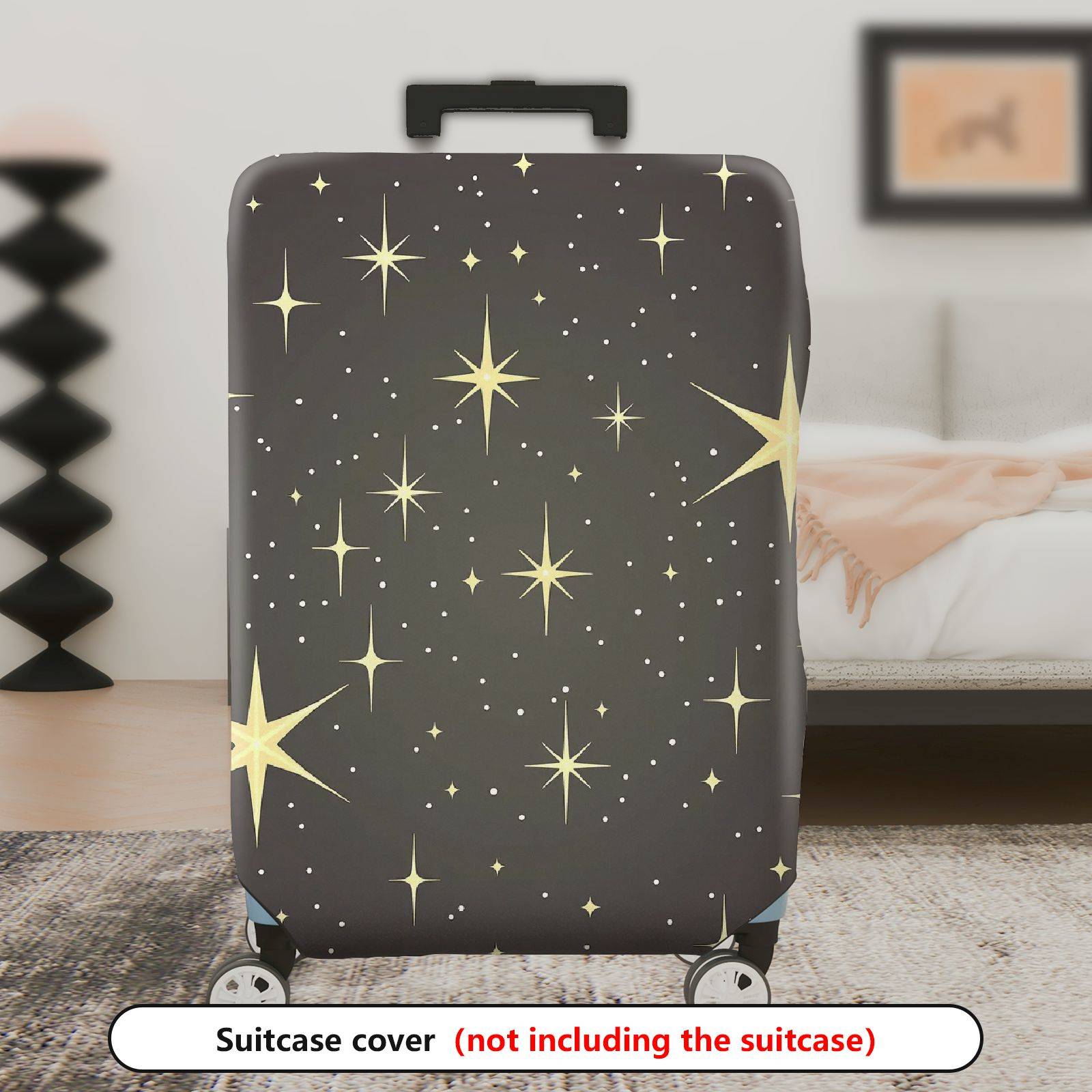 1-Piece Starry Night Sky Cosmic Galaxy Starburst Sparkle  Suitcase Luggage Cover, Stretch Protective Sleeve
