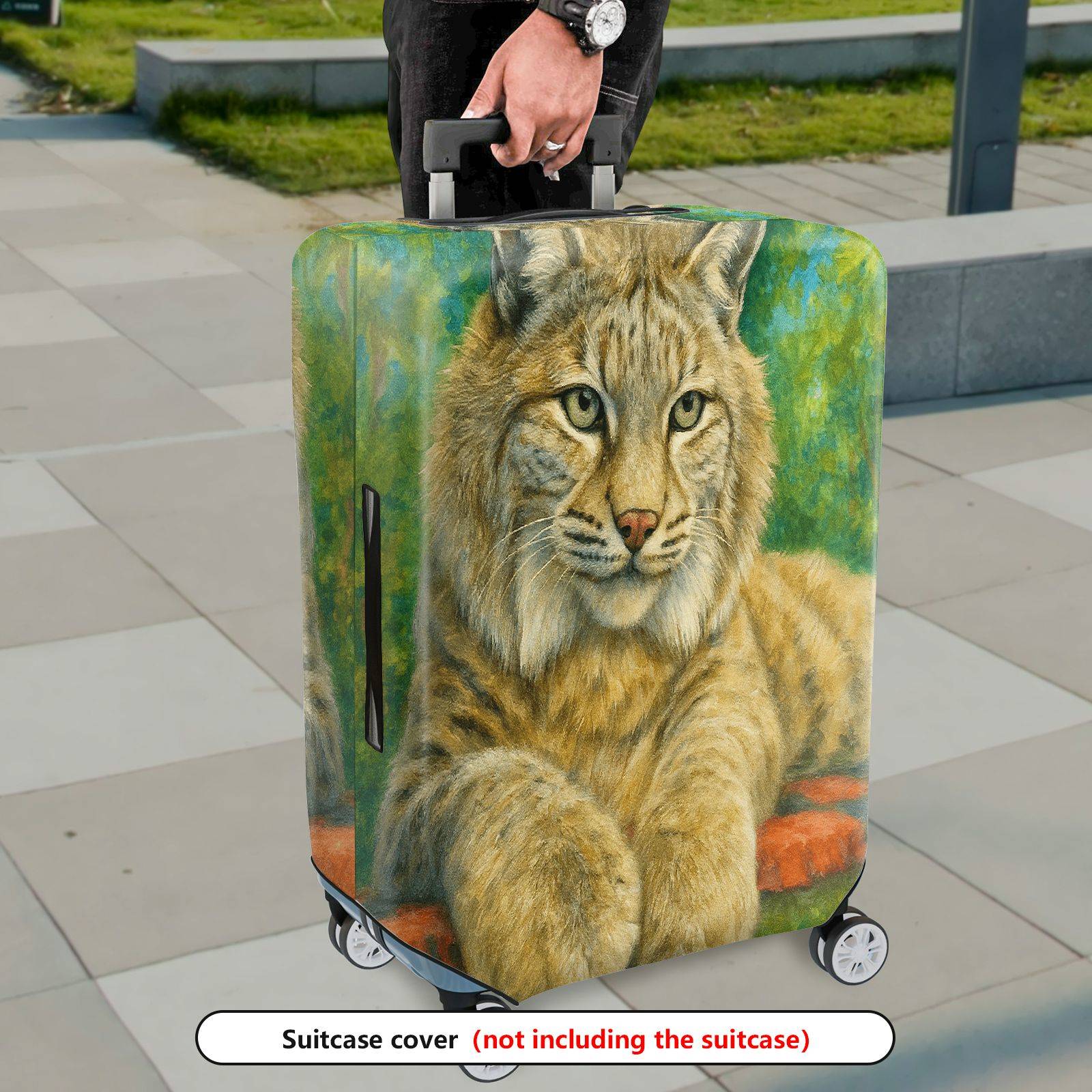 1-Piece Animal Nature Art Colorful Relaxing Vibrant  Suitcase Luggage Cover, Stretch Protective Sleeve