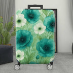 1-Piece Green Floral Nature Abstract Artistic  Suitcase Luggage Cover, Stretch Protective Sleeve