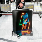 1-Piece Geometric Abstract Art Luminous Vibrant  Suitcase Luggage Cover, Stretch Protective Sleeve