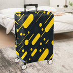 1-Piece Retro Modern Geometric Funky Yellow Black  Suitcase Luggage Cover, Stretch Protective Sleeve