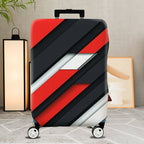 1-Piece Abstract Geometric Red Black White Bold Stylish  Suitcase Luggage Cover, Stretch Protective Sleeve