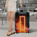 1-Piece Fiery Mysterious Futuristic Abstract Cosmic  Suitcase Luggage Cover, Stretch Protective Sleeve