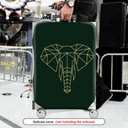 1-Piece Geometric Elephant Dark Green Modern Stylish Unique  Suitcase Luggage Cover, Stretch Protective Sleeve