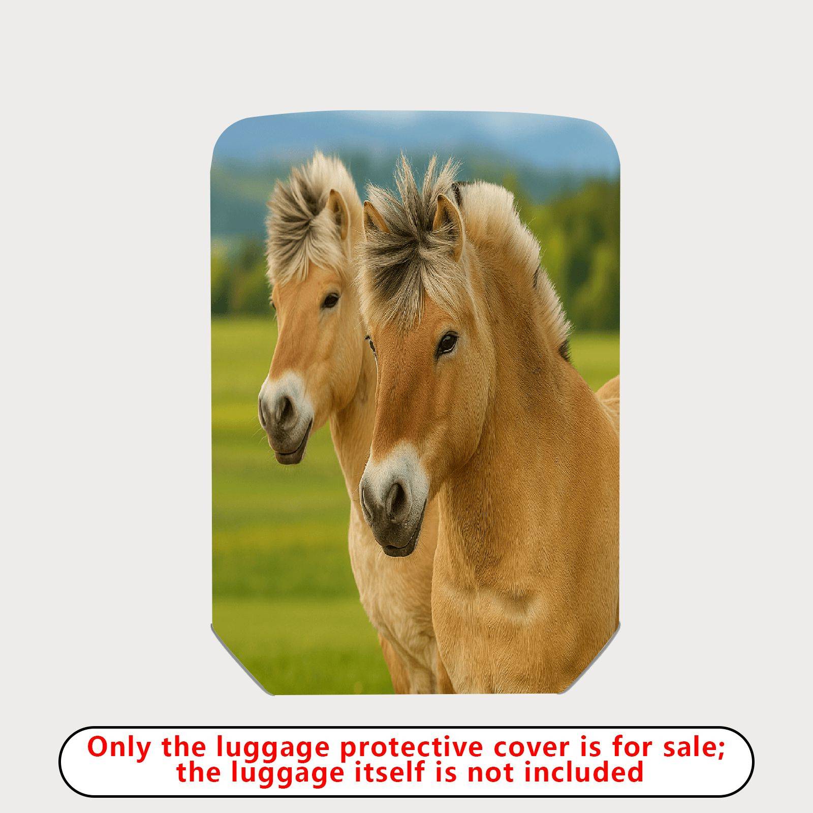 1-Piece Horse Nature Landscape Animal Wildlife Green  Suitcase Luggage Cover, Stretch Protective Sleeve