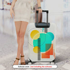 1-Piece Abstract Colorful Geometric Artistic Modern Travel  Suitcase Luggage Cover, Stretch Protective Sleeve