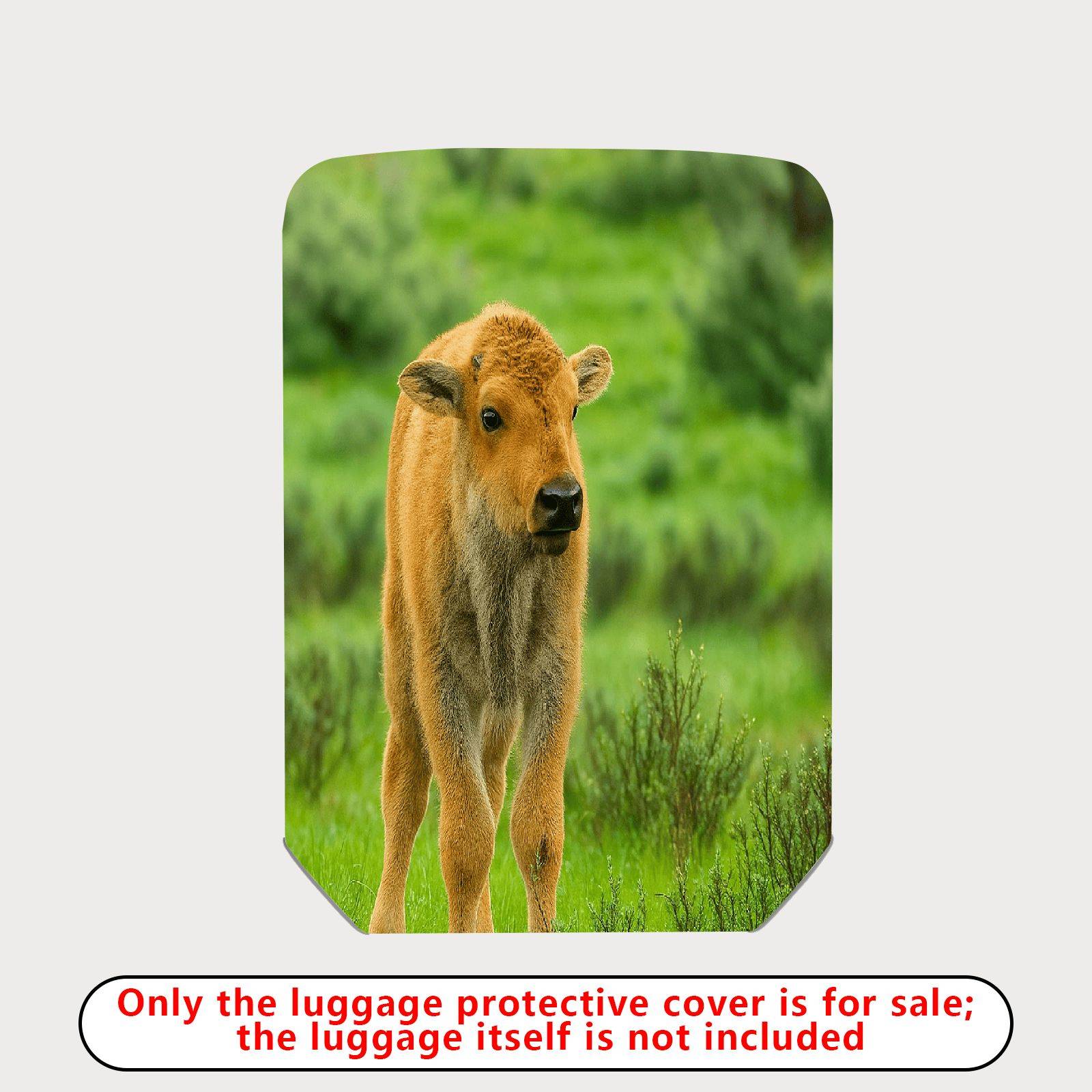 1-Piece Animal Grass Scenery Nature Green  Suitcase Luggage Cover, Stretch Protective Sleeve