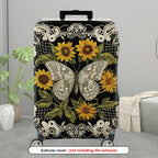 1-Piece Floral Butterfly Lace Sunflower Vintage Chic Elegant Artistic  Suitcase Luggage Cover, Stretch Protective Sleeve