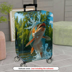 1-Piece Nature Fish Water Splash Artistic Playful Fresh  Suitcase Luggage Cover, Stretch Protective Sleeve