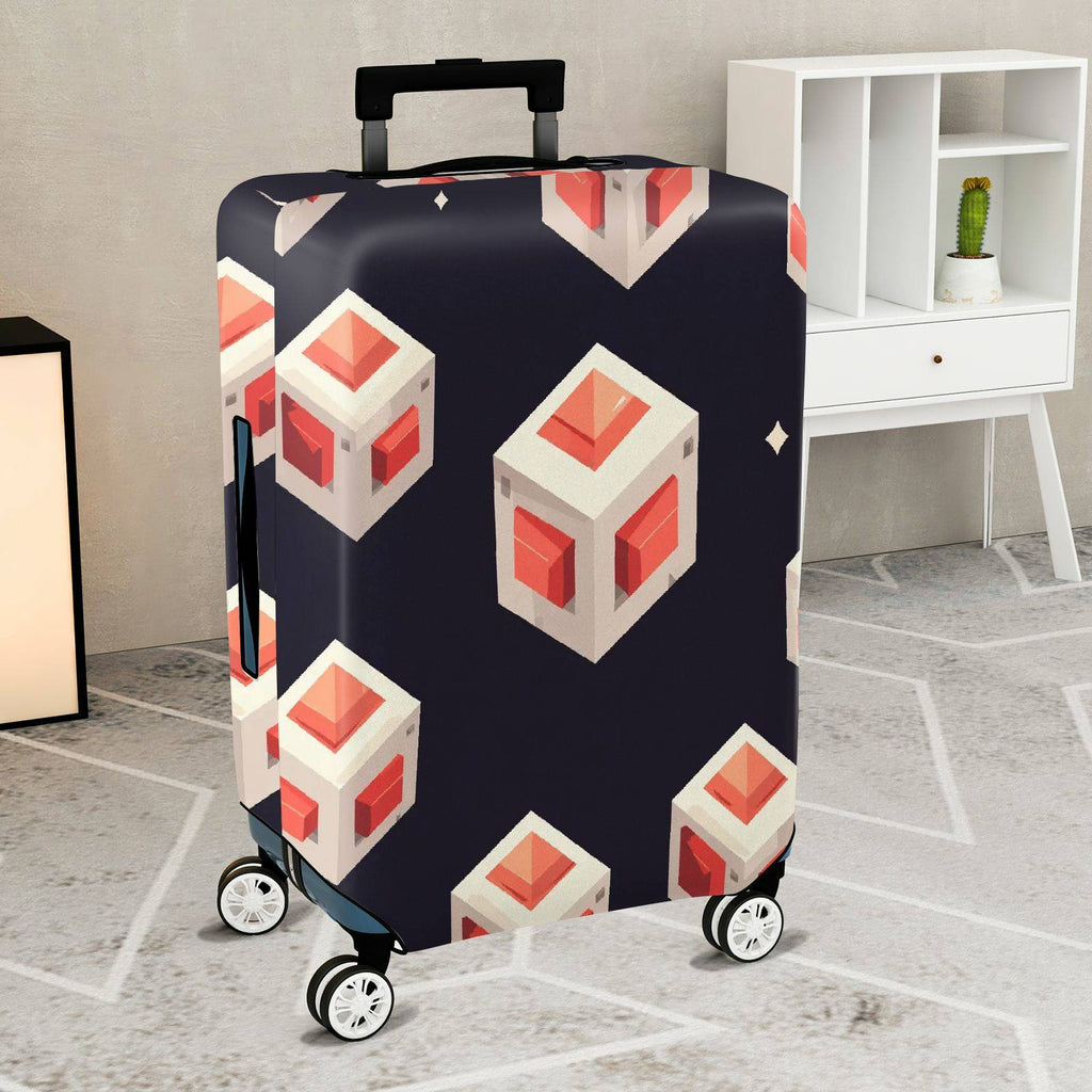 1-Piece Geometric Modern Art Cube Pattern  Suitcase Luggage Cover, Stretch Protective Sleeve