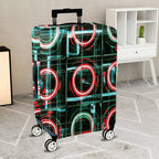 1-Piece Futuristic Geometric  Abstract Retro Modern  Suitcase Luggage Cover, Stretch Protective Sleeve