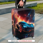 1-Piece Futuristic Space Race Car Galaxy Nebula Cosmic  Suitcase Luggage Cover, Stretch Protective Sleeve