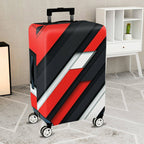 1-Piece Abstract Geometric Red Black White Bold Stylish  Suitcase Luggage Cover, Stretch Protective Sleeve