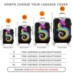 1-Piece Colorful Vibrant Dragon Mythical Fantasy Artistic  Suitcase Luggage Cover, Stretch Protective Sleeve