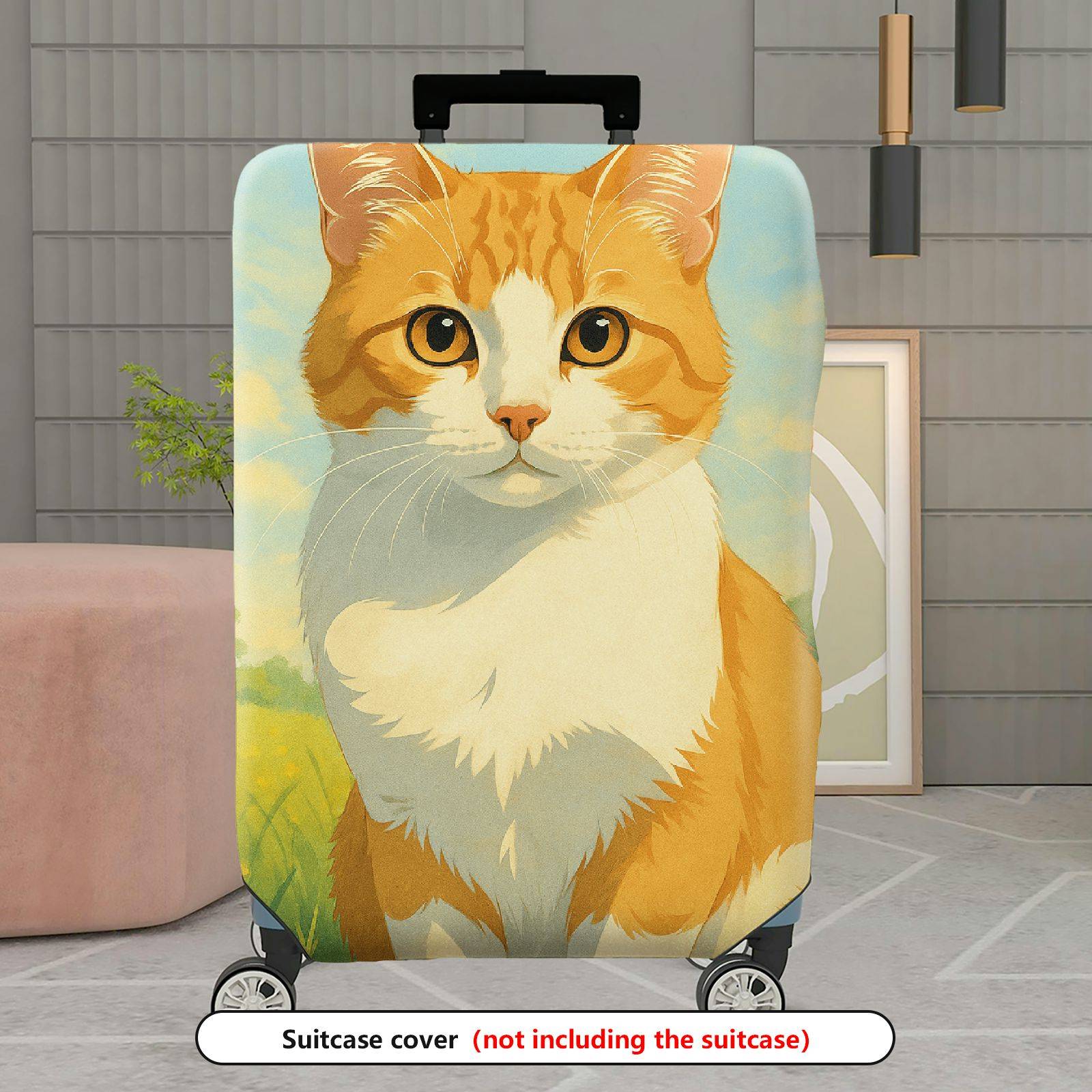 1-Piece Cute Animal  Artistic Pastoral Summer  Suitcase Luggage Cover, Stretch Protective Sleeve