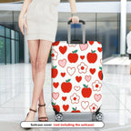 1-Piece Apple Heart Flower Love Red White  Suitcase Luggage Cover, Stretch Protective Sleeve