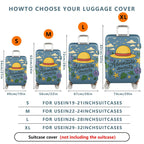 1-Piece Adventure Awaits Floral Hat Cloud Star  Suitcase Luggage Cover, Stretch Protective Sleeve