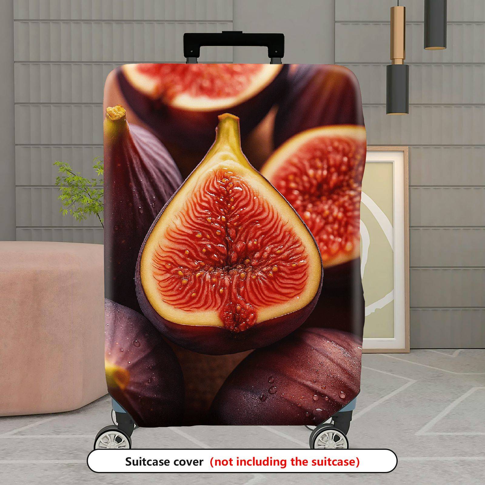 1-Piece Fruit Fig Artistic Vibrant Fresh Juicy  Suitcase Luggage Cover, Stretch Protective Sleeve