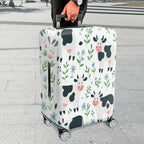 1-Piece Cow Floral  Cute Happy Elegant  Suitcase Luggage Cover, Stretch Protective Sleeve