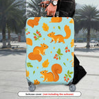 1-Piece Animal Autumn Leaf Cherry Squirrel Pattern  Suitcase Luggage Cover, Stretch Protective Sleeve