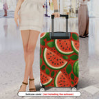 1-Piece Watermelon Fruit Fresh Green Leaf Summer Holiday  Suitcase Luggage Cover, Stretch Protective Sleeve