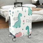 1-Piece Dinosaur  Cute Fun Playful Whimsical  Suitcase Luggage Cover, Stretch Protective Sleeve