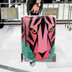 1-Piece Pink Green Tiger Modern Graphic Abstract Art Geometric  Suitcase Luggage Cover, Stretch Protective Sleeve