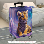 1-Piece Fantasy Space Tiger Cub Nebula Cosmic Art  Suitcase Luggage Cover, Stretch Protective Sleeve