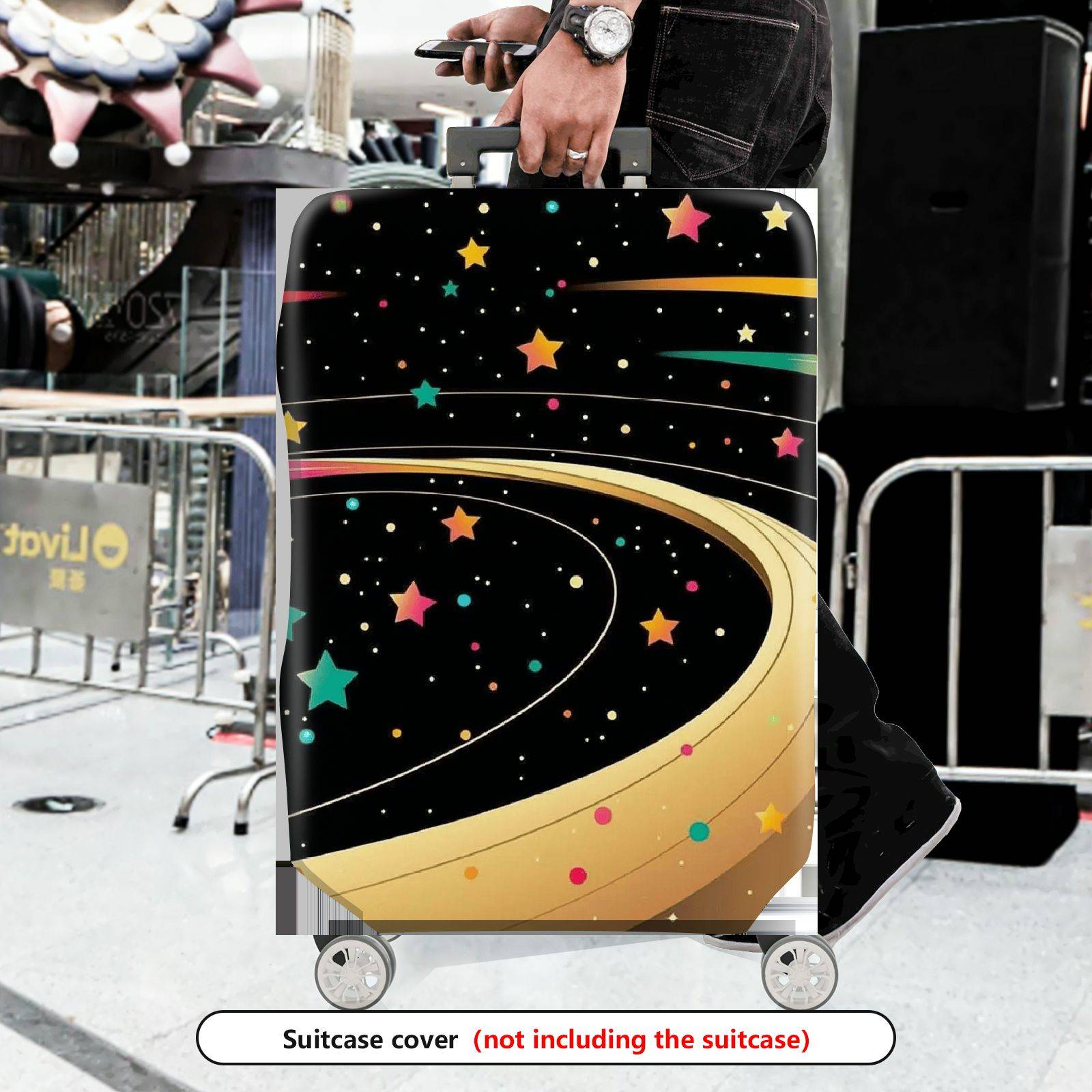 1-Piece Starry Night Cosmic Galaxy Outer Space Traveling  Suitcase Luggage Cover, Stretch Protective Sleeve