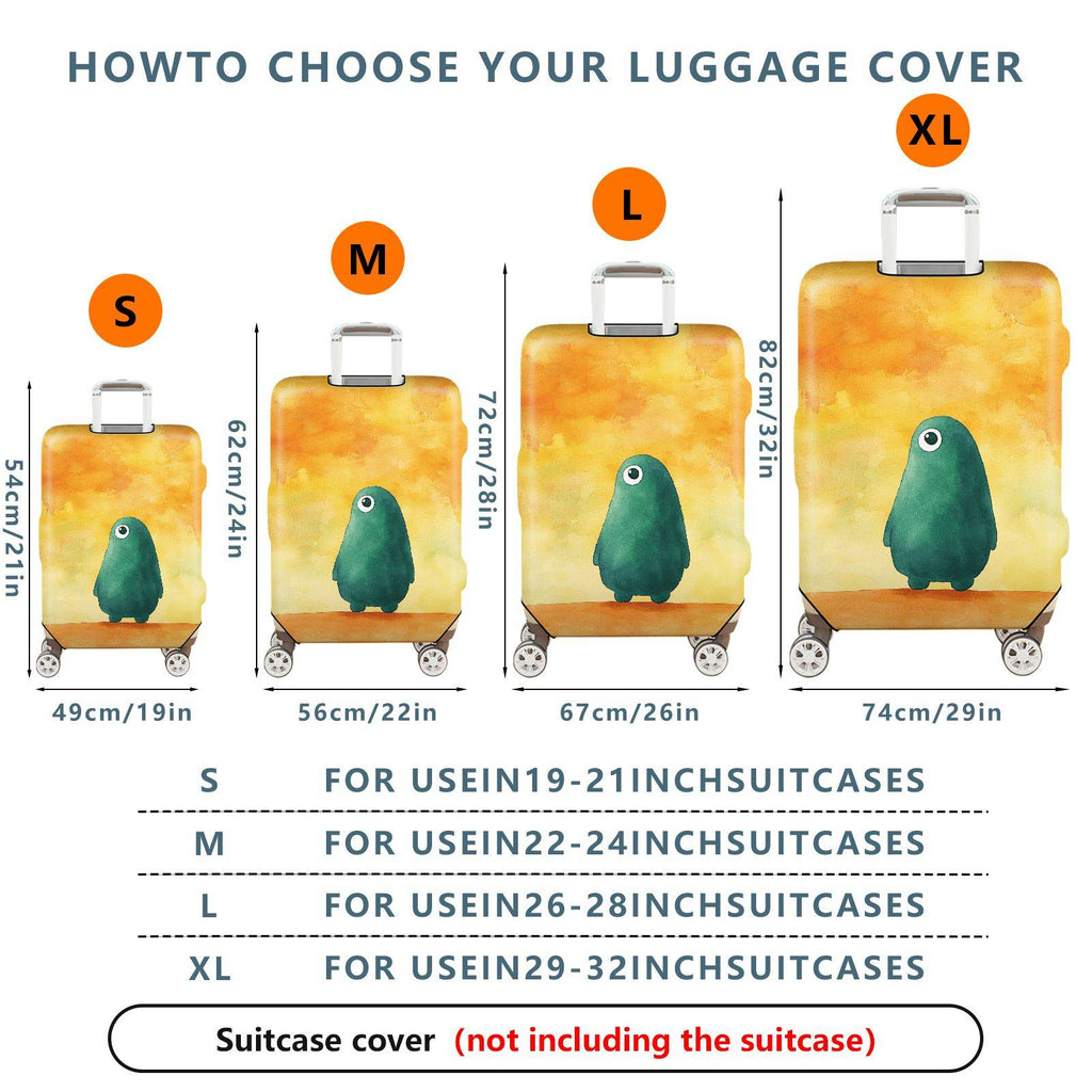 1-Piece Abstract  Green  Yellow Background Artistic Quirky  Suitcase Luggage Cover, Stretch Protective Sleeve