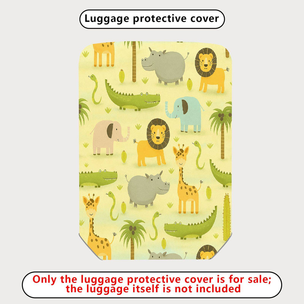 1-Piece Animals Jungle Safari Zoo Wildlife  Suitcase Luggage Cover, Stretch Protective Sleeve