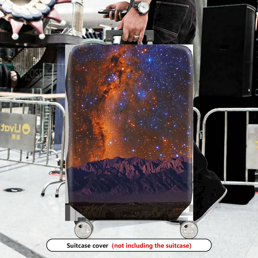 1-Piece Cosmic Mountain Starry Night Galaxy Universe Nebula  Suitcase Luggage Cover, Stretch Protective Sleeve