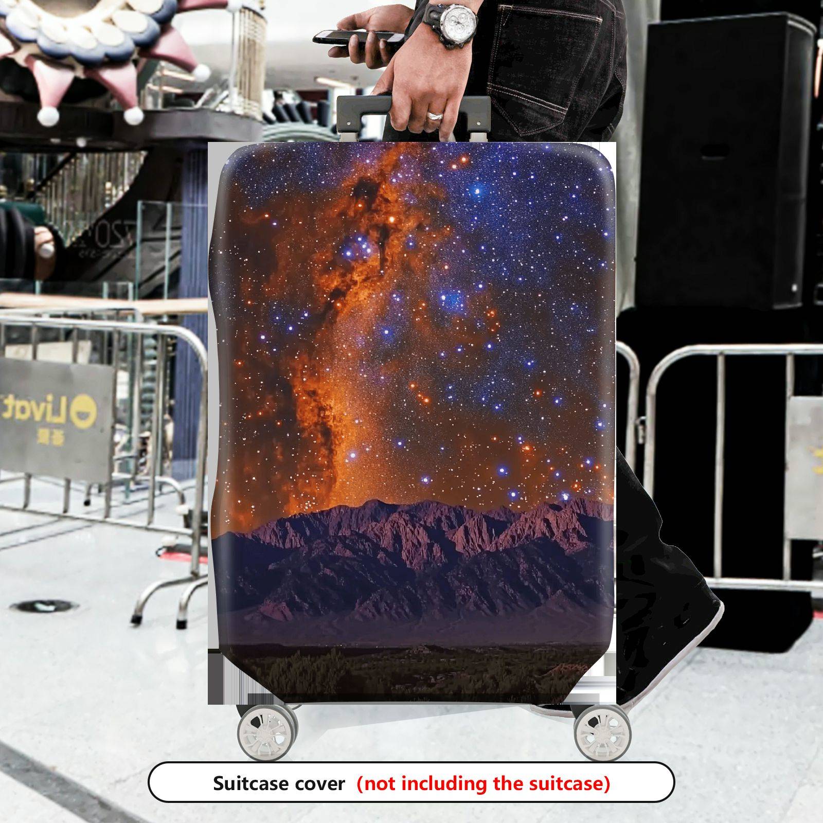 1-Piece Cosmic Mountain Starry Night Galaxy Universe Nebula  Suitcase Luggage Cover, Stretch Protective Sleeve